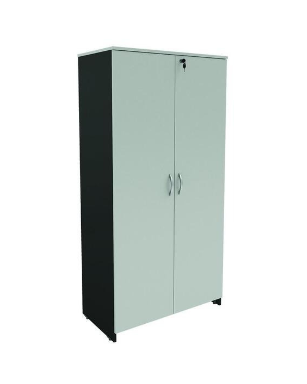 Armário de Escritório New City 2 Portas Cinza e Preto 160 cm Web Office