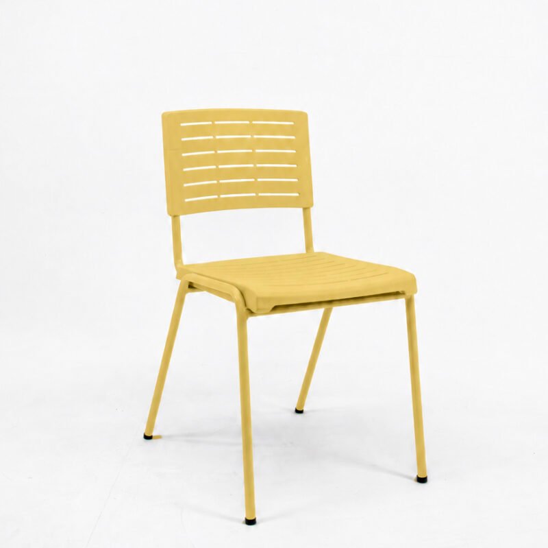 Cadeira Fixa Multiuso Niala Plaxmetal NR17 Amarelo Primavera