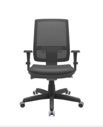 Cadeira Escritório Presidente Brizza Plaxmetal Autocompensador Slider Braço 3D Rodízios PU Couro Preta