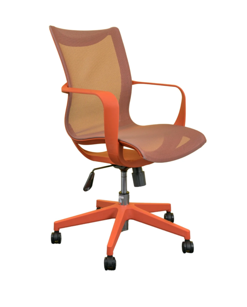 Cadeira Escritório Diretor Scarlet Laranja tela Ergonômica