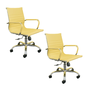 Kit 02 Cadeiras Diretor Esteirinha Charles Eames Relax Bege