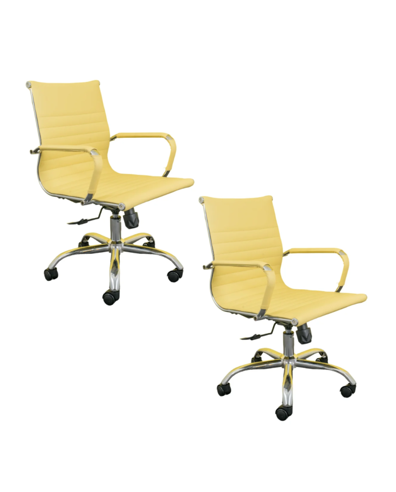 Kit 02 Cadeiras Diretor Esteirinha Charles Eames Relax Bege