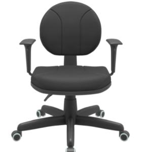 Cadeira Executiva Back System Operativa c/ Braços Reguláveis Revestimento Tecido com Costura Plaxmetal Preta