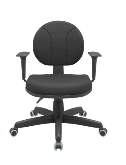 Cadeira Executiva Back System Operativa c/ Braços Reguláveis Revestimento Tecido com Costura Plaxmetal Preta