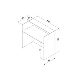 Balcão Atendimento Recepção 120cm Cinza/Preto Web Office