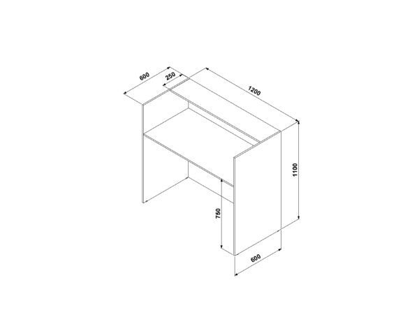 Balcão Atendimento Recepção 120cm Cinza/Preto Web Office