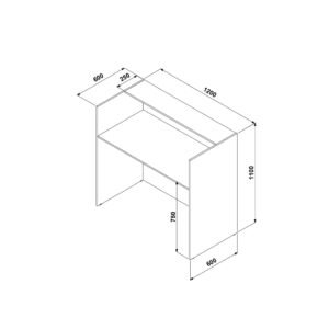 Balcão Atendimento Recepção 120cm Cinza/Preto Web Office