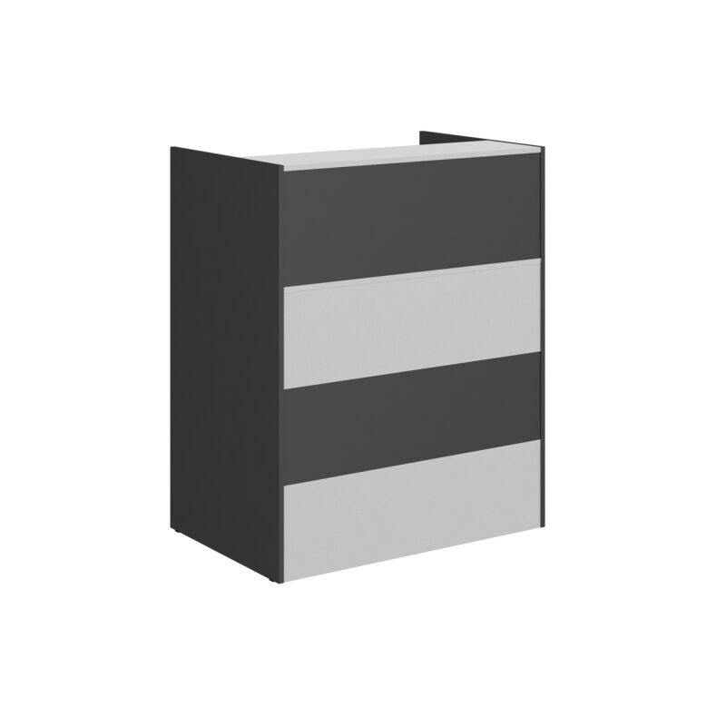 Balcão Recepção Atendimento 90cm Web Office Cinza/Preto