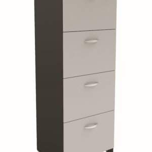 Armário Arquivo 4 Gavetas Pasta Suspensa com Chave Cinza com Preto Web Office