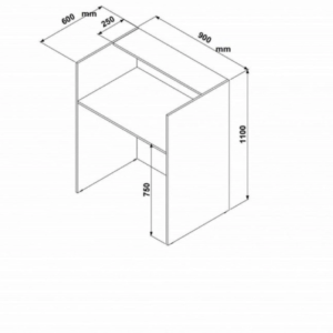 Balcão Recepção Atendimento Escritório 90cm Web Office Calvi/Preto