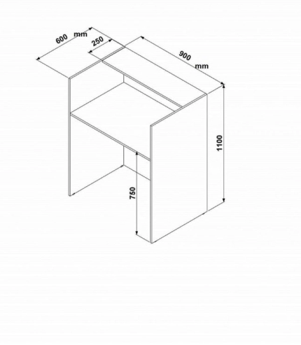 Balcão Recepção Atendimento Escritório 90cm Web Office Calvi/Preto
