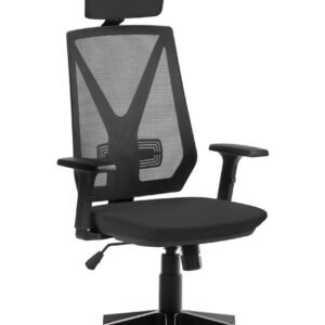 Cadeira Escritório Presidente Home New Backsystem Rhodes com Apoio de Cabeça Braço Jetta 2D Preto
