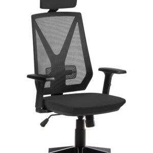 Cadeira Escritório Presidente Home Slita Backsystem Rhodes com Apoio de Cabeça Braço Jetta 2D Preto