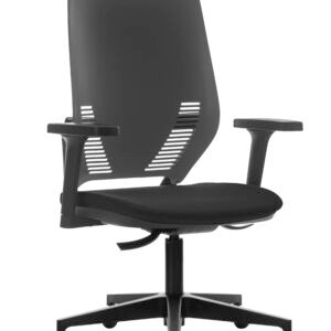 Cadeira Escritório Presidente Giratória Easyflex Rhodes Encosto Grafite Braço Boss Poliéster Preto