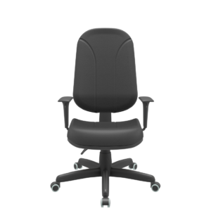 Cadeira Presidente Escritório Com NR17 Operativa Backsystem com Costura Braço Regulável Preto Plaxmetal