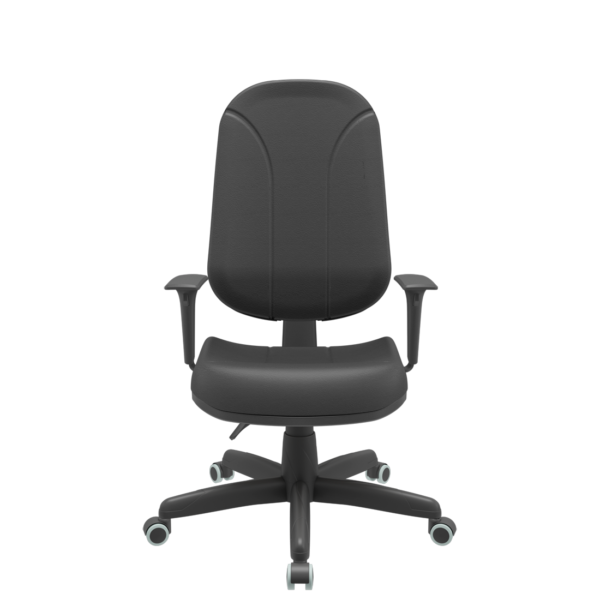 Cadeira Presidente Escritório Com NR17 Operativa Backsystem com Costura Braço Regulável Preto Plaxmetal