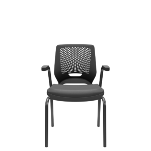 Cadeira Fixa Braço Beezi Enc. Preto Asse. Grafite Plaxmetal