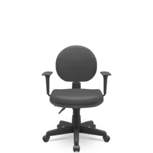 Cadeira Executiva Operativa Plus Lisa Plaxmetal NR17 Back System Couro Ecológico Preto