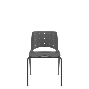 Cadeira Fixa Ergoplax Secretária 4 Pés Slim Preta Plaxmetal