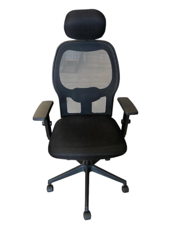 Cadeira Escritório Presidente Tela Mesh W-43C Preta Braço 2D