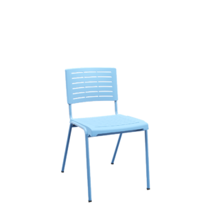 Cadeira Fixa Multiuso Niala Plaxmetal NR17 Azul Celeste