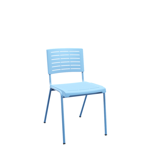Cadeira Fixa Multiuso Niala Plaxmetal NR17 Azul Celeste