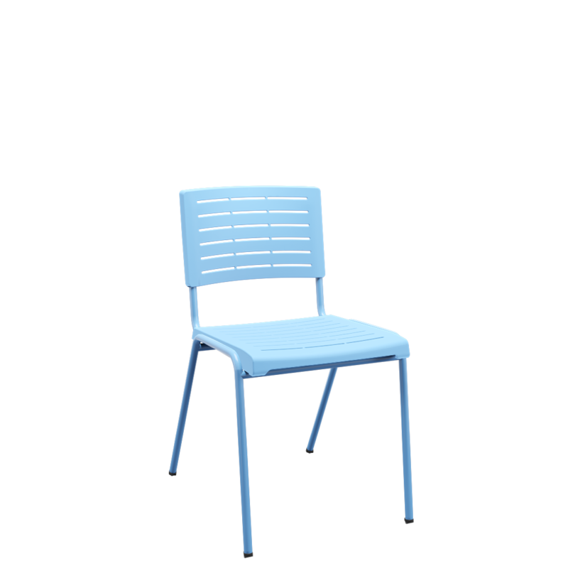 Cadeira Fixa Multiuso Niala Plaxmetal NR17 Azul Celeste