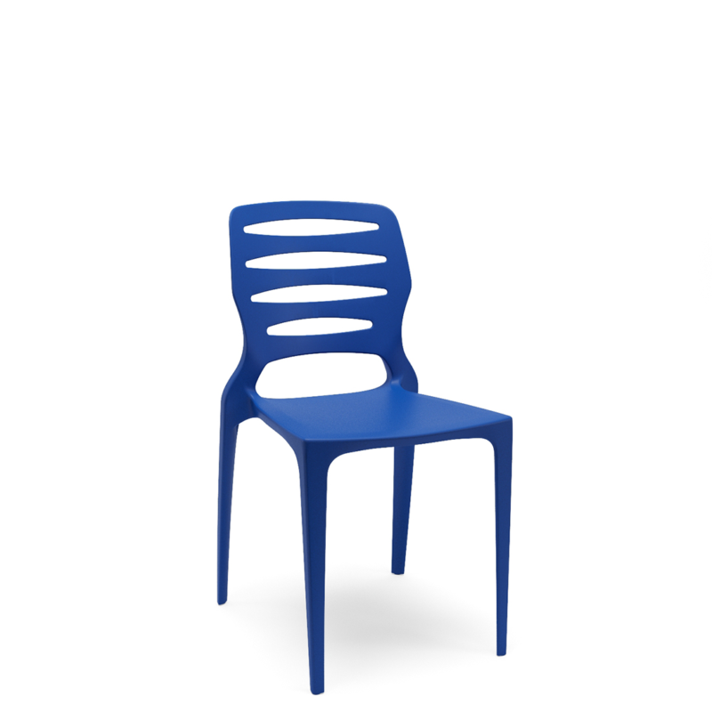Cadeira Fixa Ville Plaxmetal Polipropileno Azul Bic