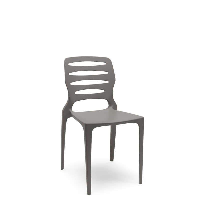 Cadeira Fixa Ville Plaxmetal Polipropileno Basalto Cinza
