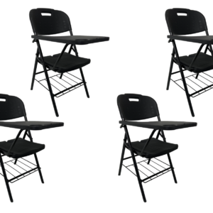 Kit 04 Cadeira Escolar Universitária Dobrável Prancheta