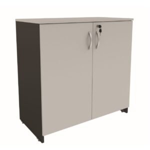 Balcão Baixo Escritório New City Cinza com Preto ( 80 x 42 x 75 )