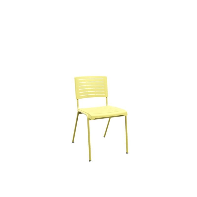 Cadeira Fixa Multiuso Niala Plaxmetal NR17 Amarelo Primavera