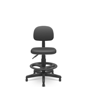 Cadeira Caixa Operativa Secretaria Plus Slim Couro Eco Preta