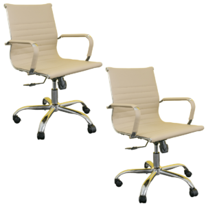 Kit 02 Cadeiras Diretor Esteirinha Charles Eames Relax Nude