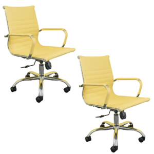 Kit 02 Cadeiras Diretor Esteirinha Charles Eames Relax Bege