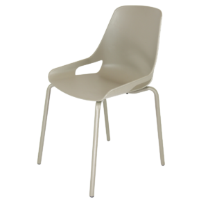 Cadeira Aproximação Interlocutor Fixa Beau Com 4 pés de Aço Tubular Cappuccino Rhodes