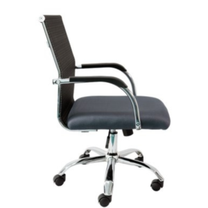 Cadeira Diretor Escritório Giratória Encosto Tela Mesh e Assento Espuma Poliéster Cinza