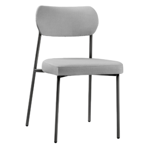 Cadeira 4 pés Mona Linho Sintético Chumbo com Preto Salaone