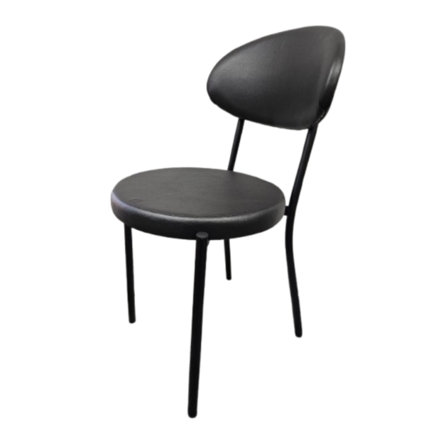 Cadeira Andreza 4 pés Assento Redondo Preto Kit - 02