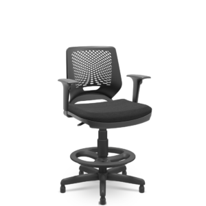 Cadeira Caixa Beezi Base Diretor Plaxmetal Poliéster Preta