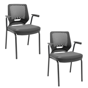 Cadeira Beezi Preta Enc Preto Ass Grafite Plaxmetal Kit 02