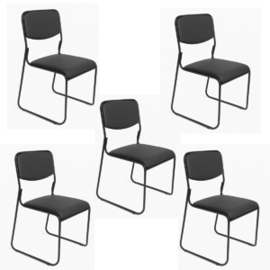 Cadeira Interlocutor Fixa Base Preta W-21 B.Hoff - Kit 05