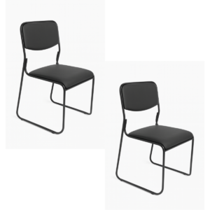 Cadeira Interlocutor Fixa Base Preta W-21 B.Hoff - Kit 02