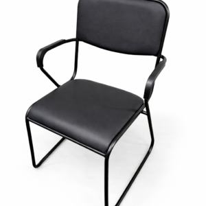 Cadeira Interlocutor Fixa Base Preta com Braço W-221 B.Hoff