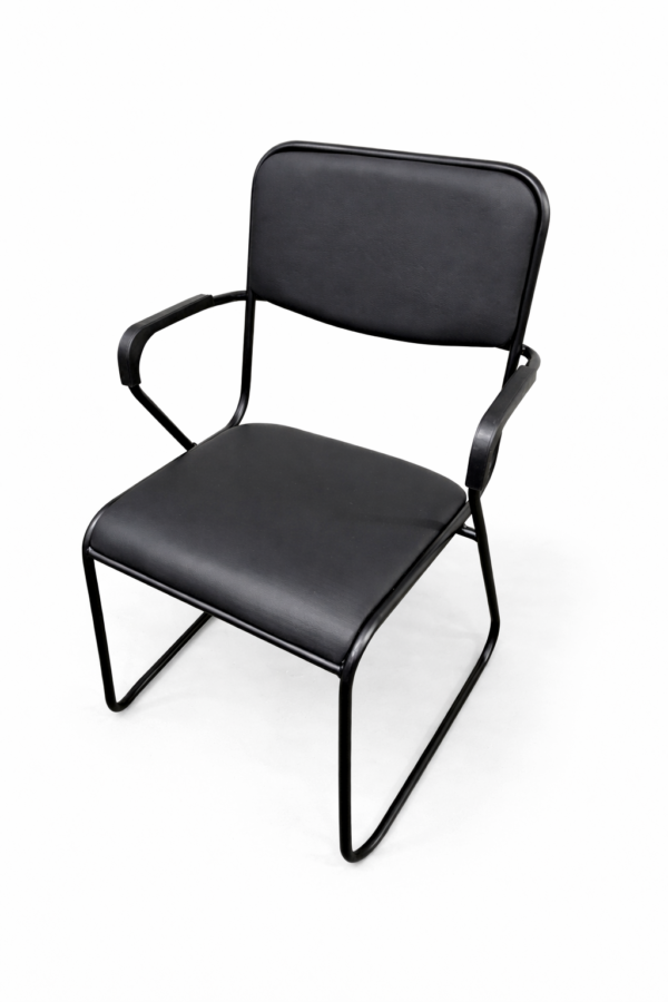 Cadeira Interlocutor Fixa Base Preta com Braço W-221 B.Hoff