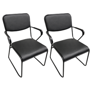 Cadeira Fixa Base Preta com Braço W-221 B.Hoff - Kit 02