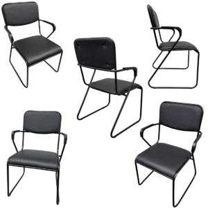 Cadeira Fixa Base Preta com Braço W-221 B.Hoff - Kit 05