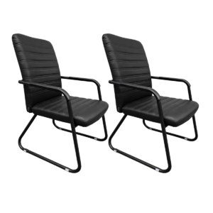 Cadeira Fixa de Aproximação Interlocutor W-22 Preta - Kit 02