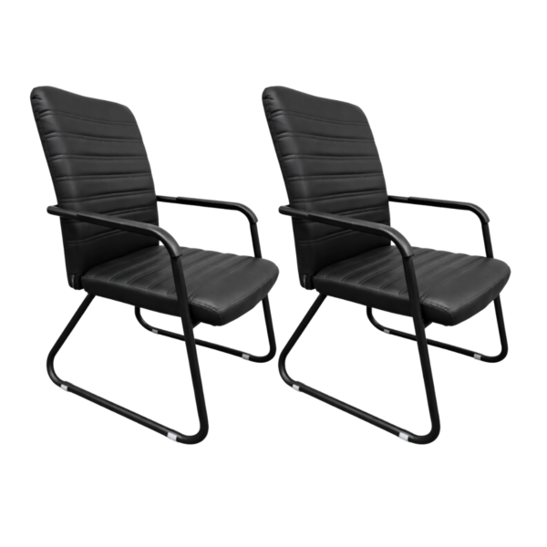 Cadeira Fixa de Aproximação Interlocutor W-22 Preta - Kit 02