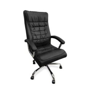 Cadeira Poltrona Presidente Escritório Mola Ensacada Luxo Monique Relax Preta MLE